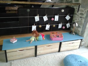 caisse banquette bois palette sur mesure recup et factory deco bleue