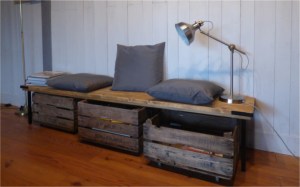 recupfactory pau décoration vintage bois palette caisses bois de récupération sous banquette planche sapin