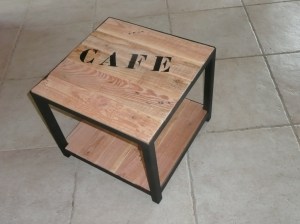 recupfactory pau décoration vintage bois palette table basse bois palette acier industriel customisé