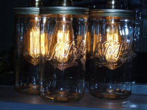 lampe vintage bocal le parfait ampoule filament édison recup factory blanche