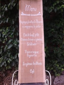 menu mariage customisation recup palette