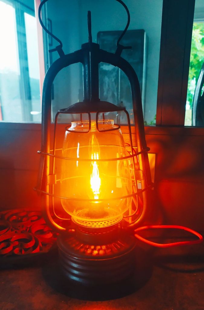 lampe tempête ancienne rétro upcycling déco vintage