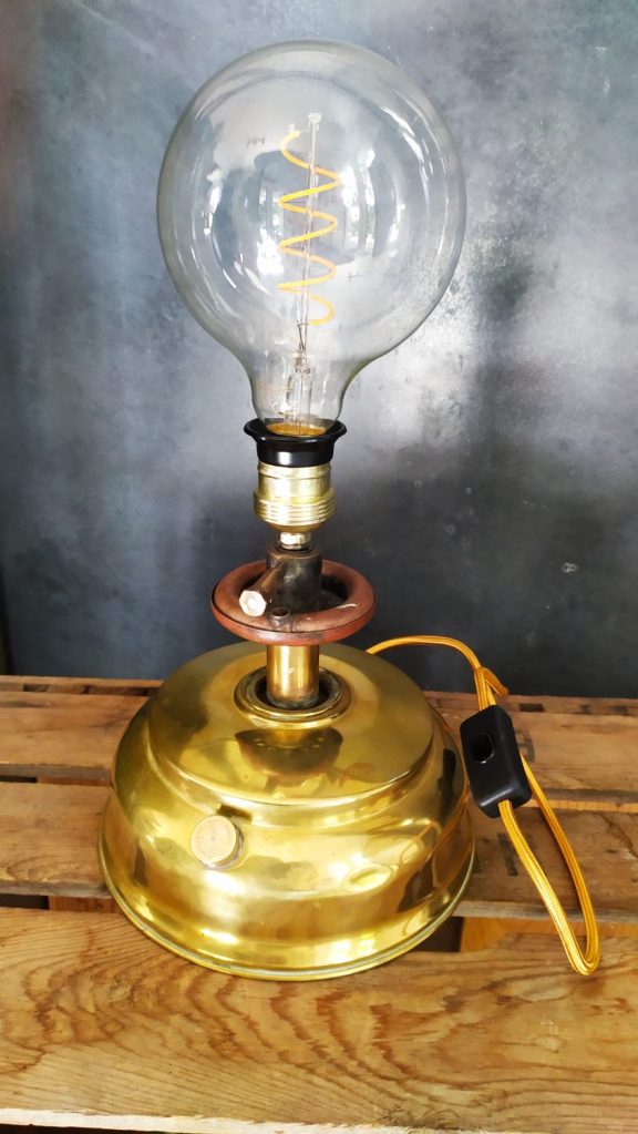 Réchaud cuivre 1950 bruleur vintage retro déco